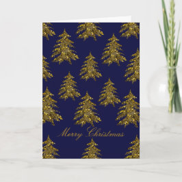 Funkelnd Goldbaum Feiertagskarte