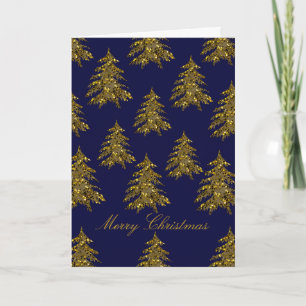 Funkelnd Goldbaum Feiertagskarte