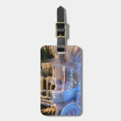 Funkelnd Goldblauer Trainer Foto individuelle Name Gepäckanhänger (Vorderseite vertikal)