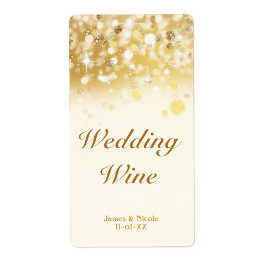 Funkelnd Goldenes Licht Hochzeitstag Weinkarte (Vorne)