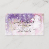 Funkelnd Goldfilm Wasserfarbe Neue Makeup Künstler Visitenkarte (Rückseite)