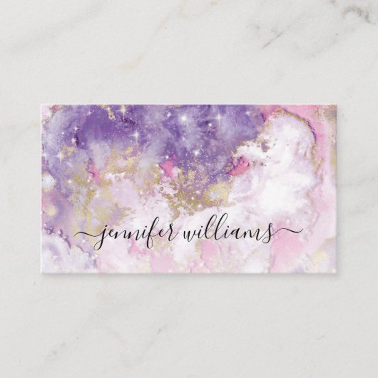 Funkelnd Goldfilm Wasserfarbe Neue Makeup Künstler Visitenkarte (Vorderseite)