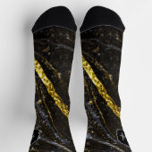 Funkelnd Goldklänge abstrakte Monogram Socken (Oben)