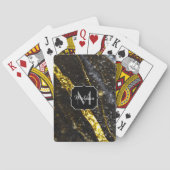 Funkelnd Goldklänge abstrakte Monogram Spielkarten (Rückseite)