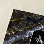 Funkelnd Goldklänge abstrakte Monogram Strandtuch (Beispiel)