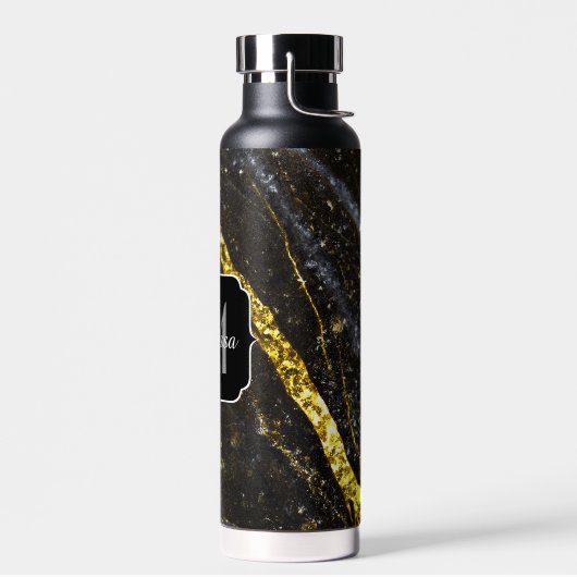 Funkelnd Goldklänge abstrakte Monogram Trinkflasche (Links)