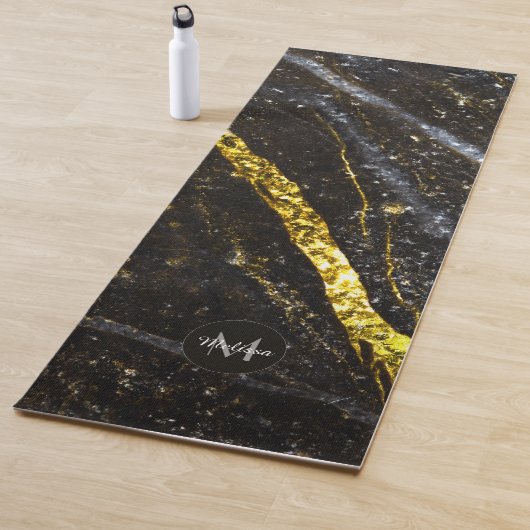 Funkelnd Goldklänge abstrakte Monogram Yogamatte (Beispiel)