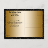 Funkelnd Goldschneeflocke Fotokarte Feiertagspostkarte (Rückseite)