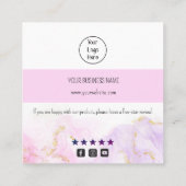 Funkelnd Gradientenrate für Visitenkarten Danke Quadratische Visitenkarte (Rückseite)