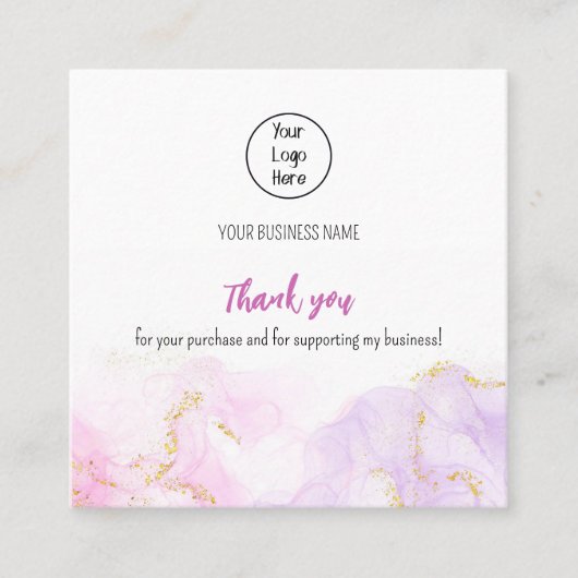Funkelnd Gradientenrate für Visitenkarten Danke Quadratische Visitenkarte (Vorderseite)