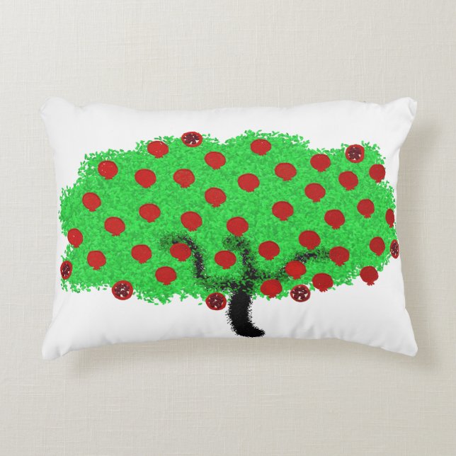 Funkelnd Granatapfelbaum Tu B'Shvat Shavuot Dekokissen (Vorderseite)