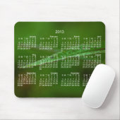 Funkelnd Grün-Blätter; Kalender 2013 Mousepad (Mit Mouse)