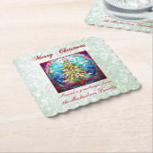 Funkelnd Grüner Glitzer Gesteinigter Glasweihnacht Untersetzer (angewinkelt)