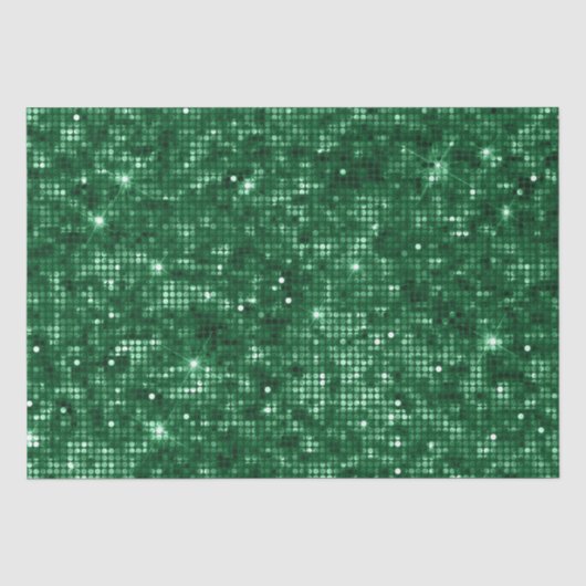 Funkelnd Grüner Weihnachtsfest Glitzer Seidenpapier (Vorderseite)