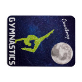Funkelnd Gymnast im Weltraum am Mond Magnet (Horizontal)