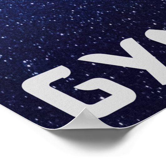 Funkelnd Gymnast im Weltraum durch das Mondplakat Poster (Ecke)