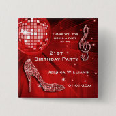 Funkelnd Heelse, Musik, Diskothek, Ball Gastgesche Button (Vorderseite)