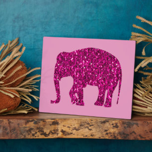 Funkelnd, heiß rosa Elefant Imitate Glitzern auf r Fotoplatte
