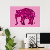 Funkelnd, heiß rosa Elefant Imitate Glitzern auf r Poster (Heimbüro)