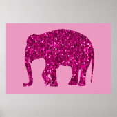Funkelnd, heiß rosa Elefant Imitate Glitzern auf r Poster (Vorne)