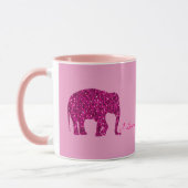 Funkelnd, heiß rosa Elefant Imitate Glitzern auf r Tasse (Links)