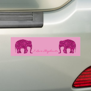 Funkelnd, heiß rosa Elephant-Imitate Glitzern Ihr Autoaufkleber