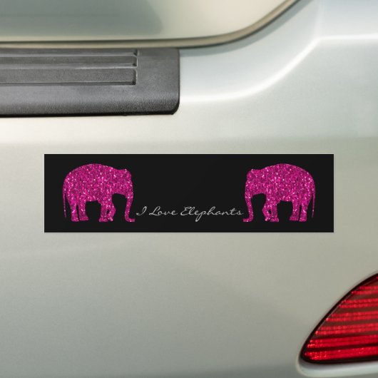 Funkelnd, heiß rosa Elephant-Imitate Glitzern Ihr  Autoaufkleber (Auf Auto)