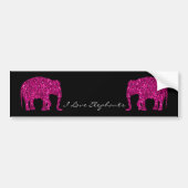 Funkelnd, heiß rosa Elephant-Imitate Glitzern Ihr  Autoaufkleber (Vorne)