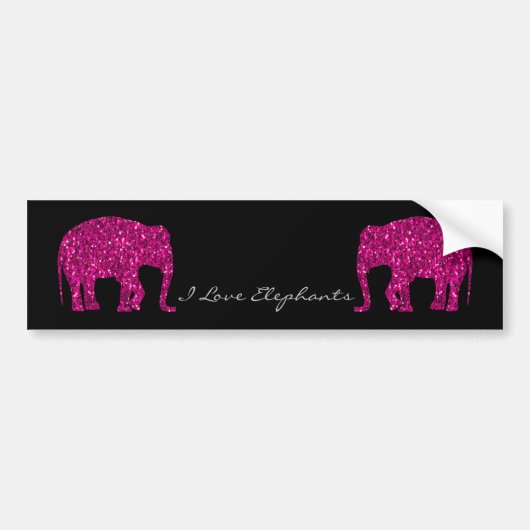 Funkelnd, heiß rosa Elephant-Imitate Glitzern Ihr Autoaufkleber (Vorne)