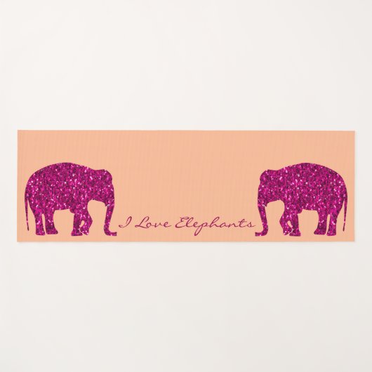 Funkelnd, heiß rosa Elephant-Imitate Glitzern Ihr Yogamatte (Vorderseite (Horizontal))
