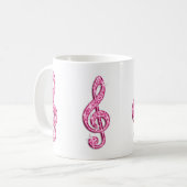 Funkelnd heißes Rosa-Musiknote Kaffeetasse (Vorderseite Links)