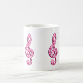 Funkelnd heißes Rosa-Musiknote Kaffeetasse (Mittel)