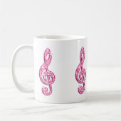 Funkelnd heißes Rosa-Musiknote Kaffeetasse (Links)