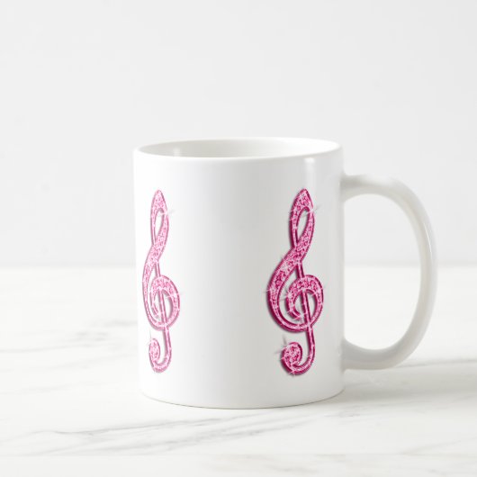 Funkelnd heißes Rosa-Musiknote Kaffeetasse (Rechts)