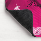 Funkelnd heißes Rosa-Musiknote u. Stilett-Ferse Mousepad (Ecke)