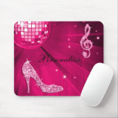 Funkelnd heißes Rosa-Musiknote u. Stilett-Ferse Mousepad (Mit Mouse)
