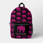 Funkelnd heißrosa Elephant Individuelle Name schwa Bedruckter Rucksack (Vorderseite)