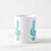 Funkelnd hellblaue Musiknote Kaffeetasse (Mittel)