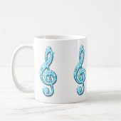 Funkelnd hellblaue Musiknote Kaffeetasse (Links)