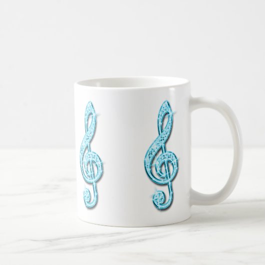 Funkelnd hellblaue Musiknote Kaffeetasse (Rechts)