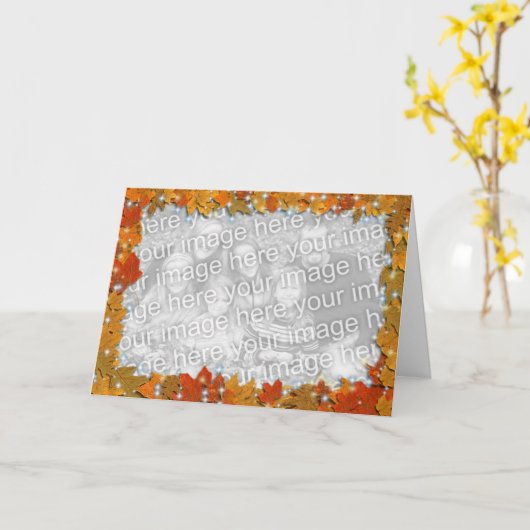 Funkelnd Herbst-Blätter Karte (Gelbe Blume)