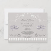 Funkelnd Hochzeits-Band-u. Herz-Brautparty Einladung (Rückseite)