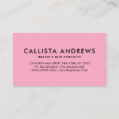 Funkelnd Hot-Pink-Glitzer Makeup-Haarsalon-Logo Visitenkarte (Rückseite)