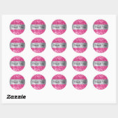 Funkelnd Hot Pink Glitzer Silberschimmer Runder Aufkleber (Blatt)