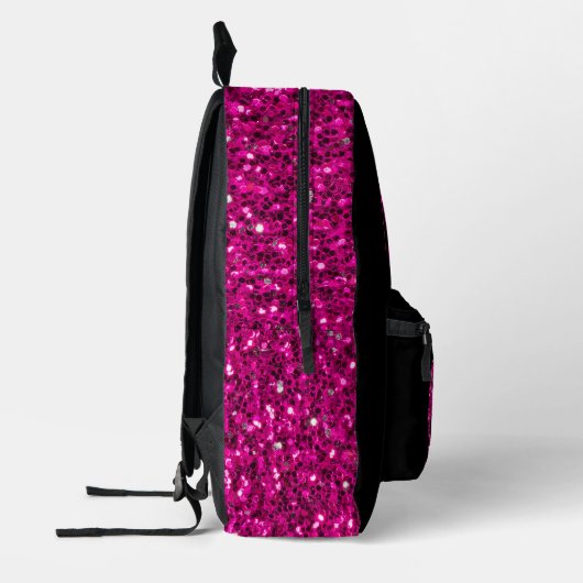 Funkelnd Hot-Rosa Elephant Custom Monogram Black Bedruckter Rucksack (Links)
