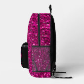Funkelnd Hot-Rosa Elephant Custom Monogram Black Bedruckter Rucksack (Rechts)
