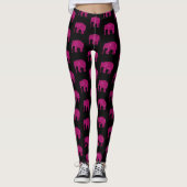 Funkelnd Hot-Rosa Elephant-Funkenmuster schwarz Leggings (Vorderseite)