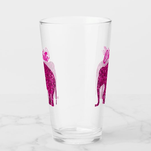 Funkelnd Hot-Rosa Elephant-Imitate funkeln Ihren N Glas (Rechts)