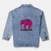 Funkelnd Hot-Rosa Elephant-Imitate funkeln Ihren N Jeansjacke (Rückseite)