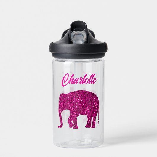 Funkelnd Hot-Rosa Elephant-Imitate funkeln Ihren N Trinkflasche (Vorne)